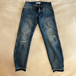 MADEWELL 9” High Rise Skinny Denim Raw Hem